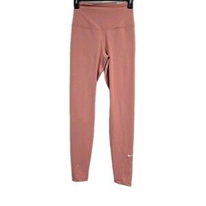 Nike‎ One Dri-Fit High Rise Full Length Leggings 26" Mauve Pink Size XS NWT
